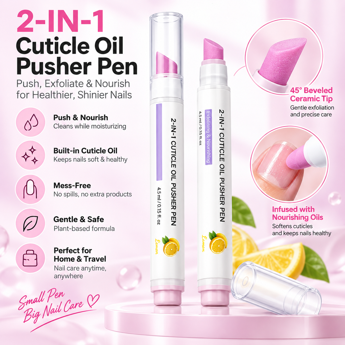 2-in-1 Cuticle Oil Pusher Pen