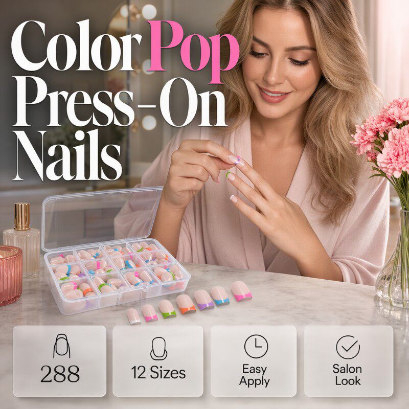 🥳 2026 HOT SALE 🥳 💕 50K+ SOLD! 💅 ✨ Color Pop Press-On Nails