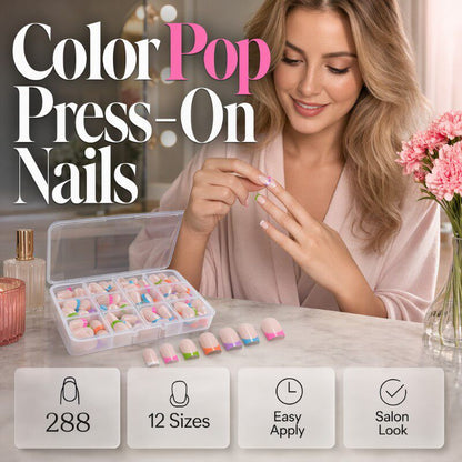 🥳 2026 HOT SALE 🥳 💕 50K+ SOLD! 💅 ✨ Color Pop Press-On Nails