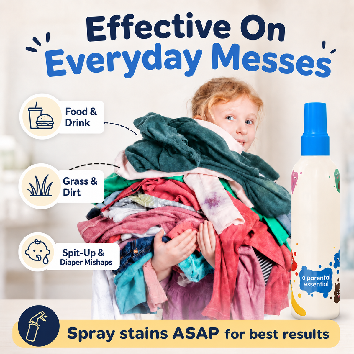 💧Stain Remover Spray | Tough‑on‑Stains Gentle Fabric Cleaner for Clothes & Upholstery