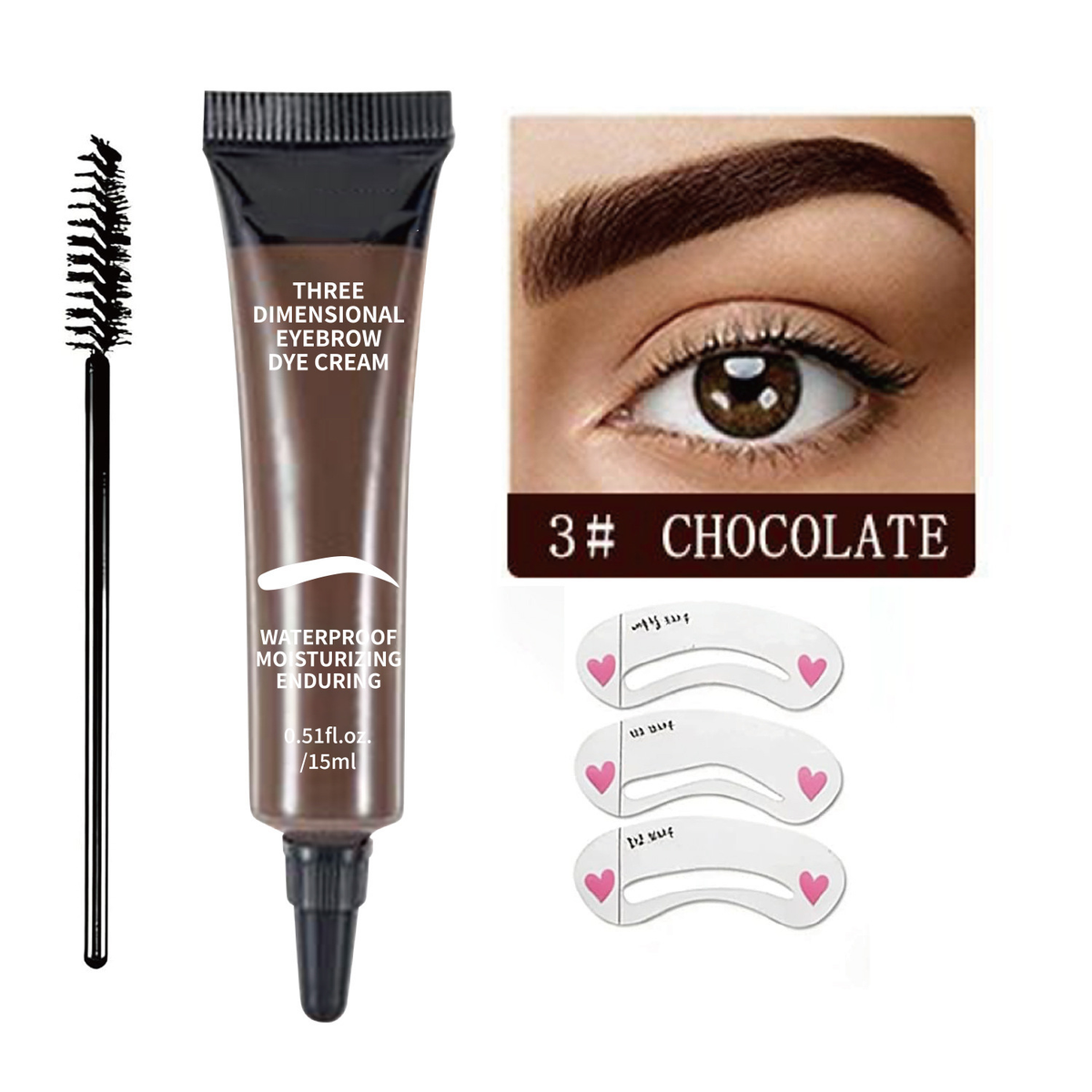 3D Waterproof Eyebrow Dye Cream | Long-Lasting Brow Tint in 6 Shades
