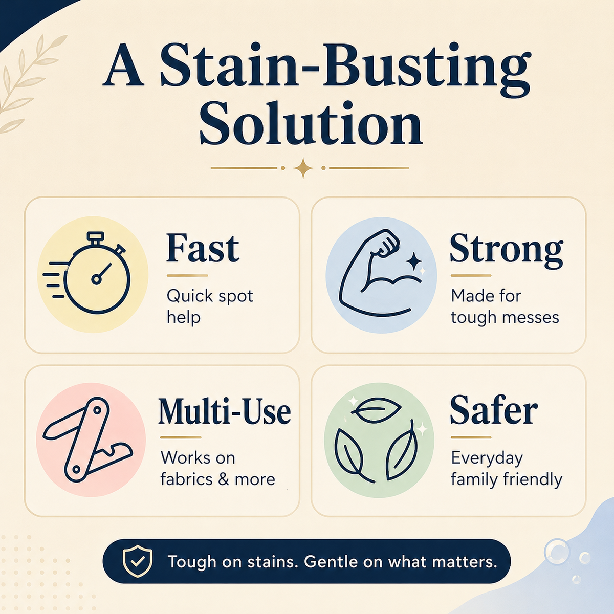 💧Stain Remover Spray | Tough‑on‑Stains Gentle Fabric Cleaner for Clothes & Upholstery