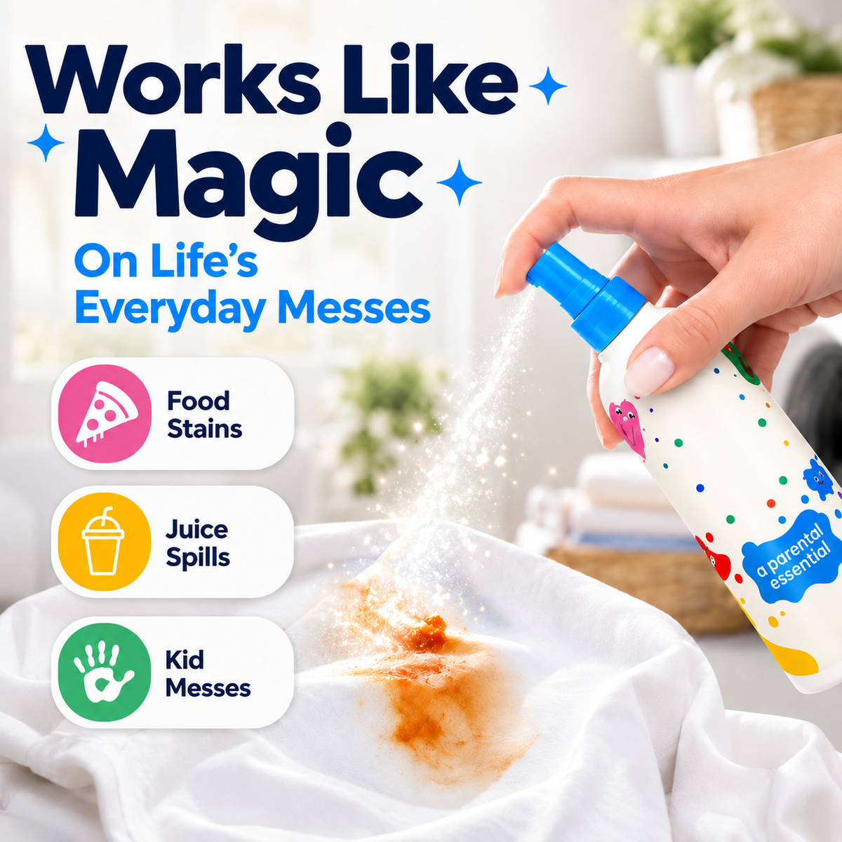 💧Stain Remover Spray | Tough‑on‑Stains Gentle Fabric Cleaner for Clothes & Upholstery