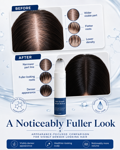 Advanced Hair Density Roll-On Scalp Serum – Saw Palmetto, Rosemary & Caffeine for Fuller-Looking Hair