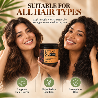 100% Raw Batana Oil for Thicker, Fuller & Healthier-Looking Hair
