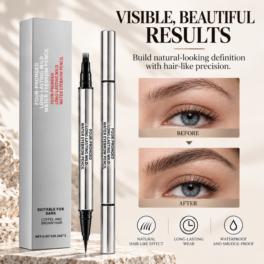 4-Prong Dual-Ended Eyebrow Pen