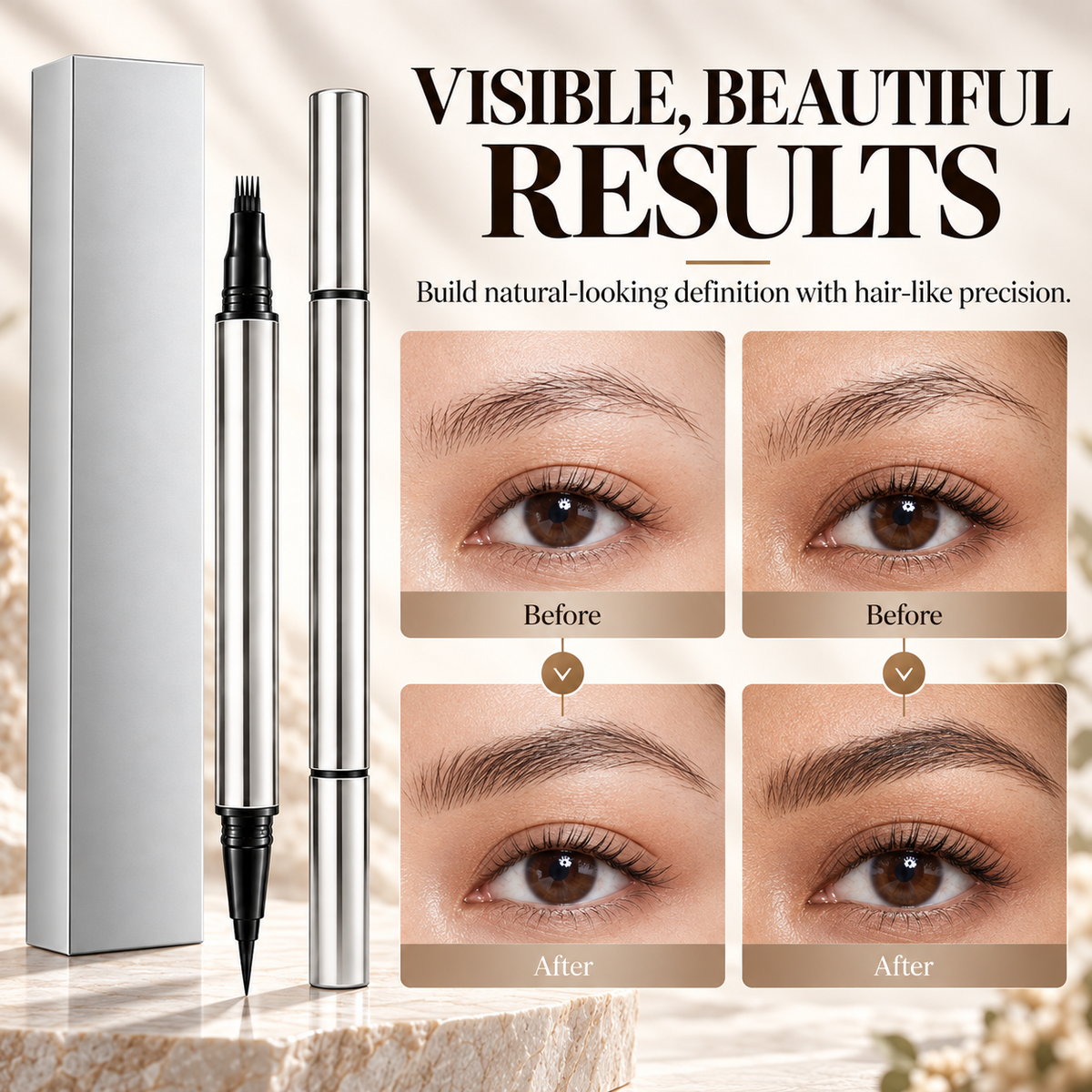 4-Prong Dual-Ended Eyebrow Pen