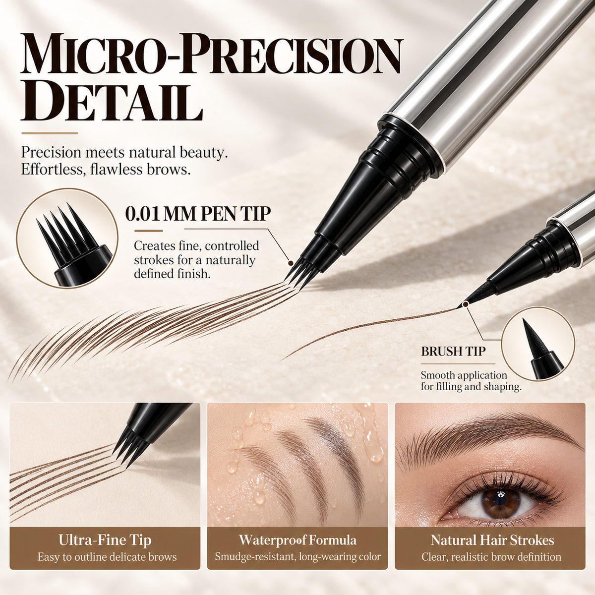 4-Prong Dual-Ended Eyebrow Pen