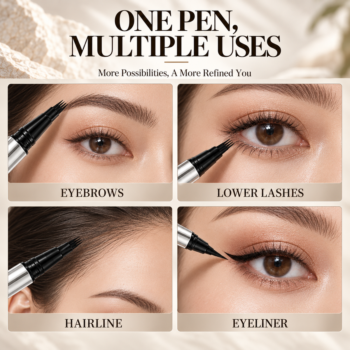 4-Prong Dual-Ended Eyebrow Pen