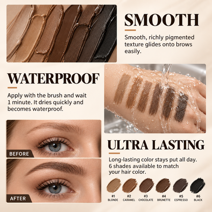 3D Waterproof Eyebrow Dye Cream | Long-Lasting Brow Tint in 6 Shades