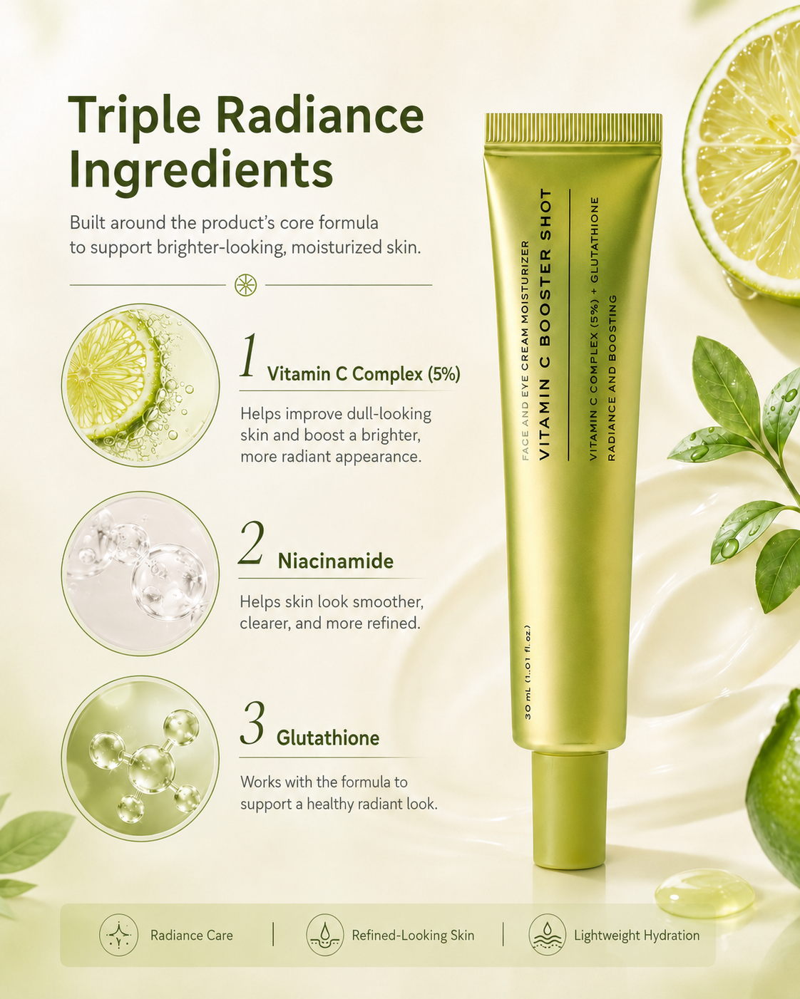 Vitamin C Booster Shot Radiance Serum with Niacinamide & Glutathione, 30ml