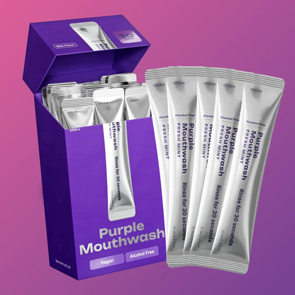 Nexisify Purple Mouthwash - Sachets 20 Pack - Peroxide-Free - Alcohol Free - Vegan Mint