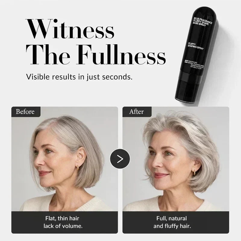 Volumizing styling spray as part of a simple hair routine