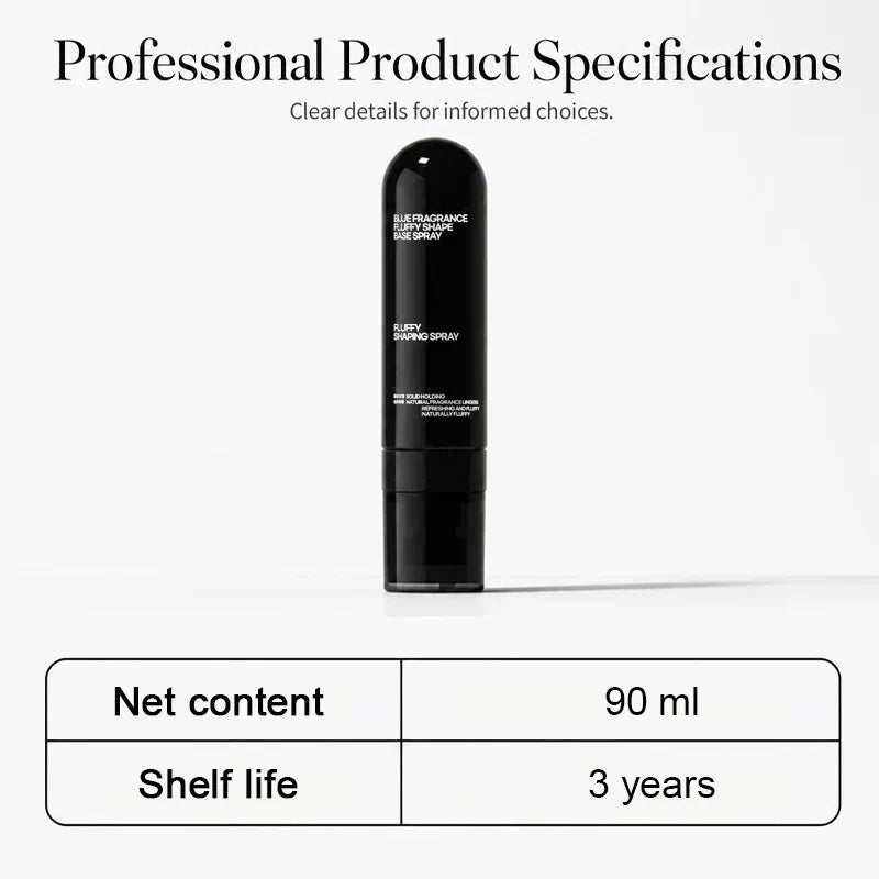 Volumizing hair styling spray product detail